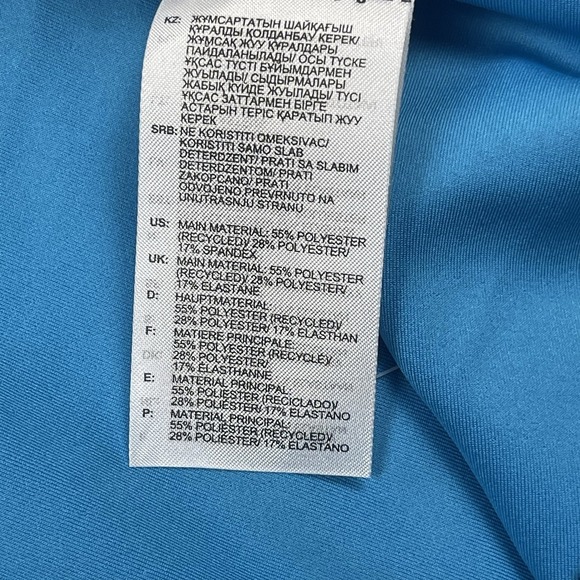 Adidas ClimaCool Running Leggings XL Blue Geometric Pattern Compression Pants - Picture 3 of 4